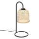 Lampe en métal abat-jour en bambou H43,5cm ALICANTE - Noir et beige