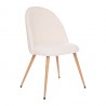 Chaise en bouclette pieds imitation hêtre SLANO - Blanc