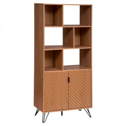 Bibliothèque en bois 2 portes NAOMI - Beige moyen