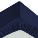 Drap housse en coton 1 personne 90X190cm - Bleu encre