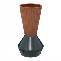 Vase en terre cuite H25cm ALICANTE - Terracotta et vert