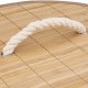Panier à linge rond en bambou avec tissu 48L - Naturel