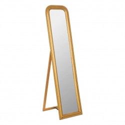 Miroir sur pied en bois 160X40cm ADELE - Doré
