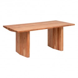 Table à dîner en bois d'acacia 180X90cm OSCAR - Beige moyen