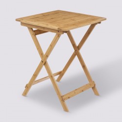 Table pliante en bambou 60X60cm - Beige