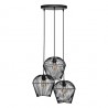 Suspension filaire 3 abat-jour en métal D26cm JENA - Noir