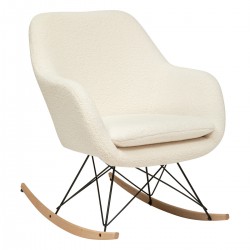 Rocking chair en bouclette OLMETO, ÖLME DESIGN - Blanc