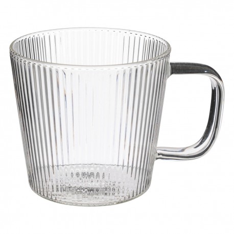 Mug en verre strié 30cL NALA - Transparent