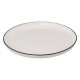Assiette plate en porcelaine D27cm ALIX - Blanc contour noir