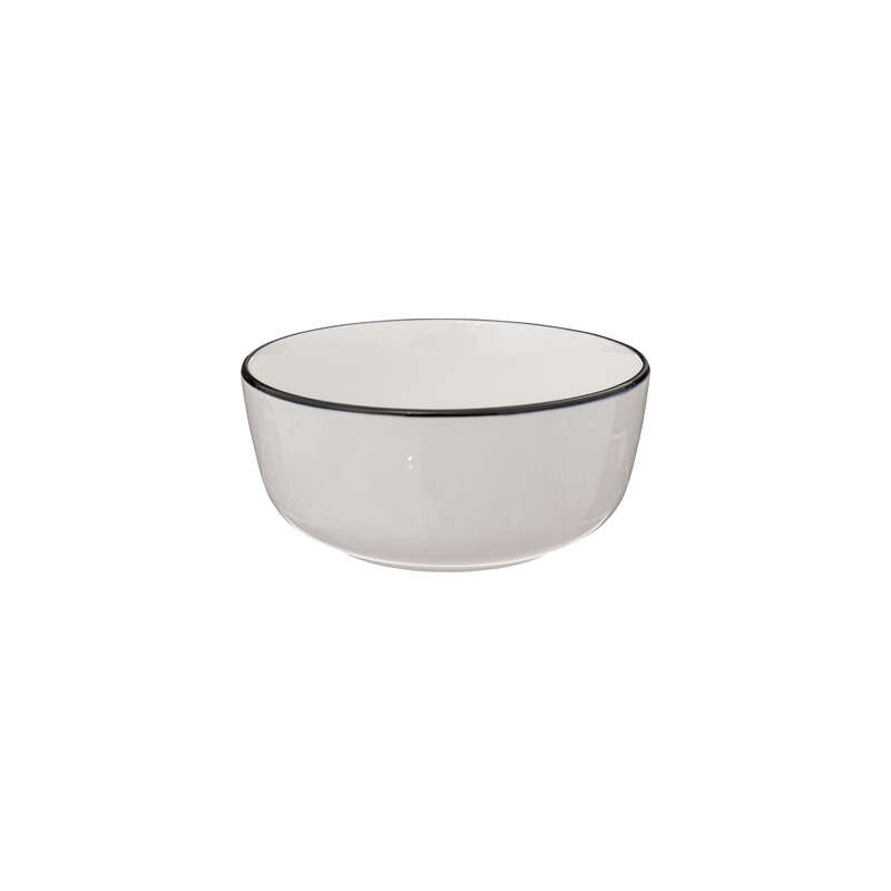 Assiette plate en porcelaine D27cm WHITE FLORAL - Blanc et noir - Veo shop