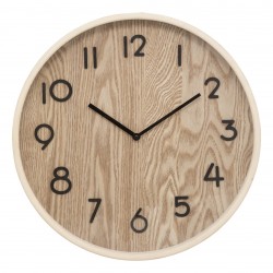 Horloge en bois D38cm IVANA - Bois clair