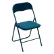 Chaise pliante en velours - Bleu canard