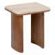 Lot de 2 tables à café en travertin et acacia JIVAN - Marron