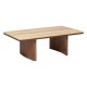 Table basse en travertin et acacia JIVAN - Marron