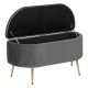 Banquette coffre en velours SOLARO - Gris