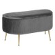 Banquette coffre en velours SOLARO - Gris