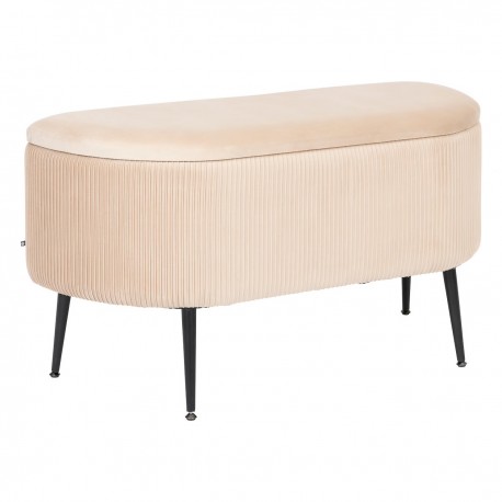 Banquette coffre en velours SOLARO - Beige