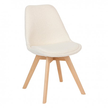 Chaise en bouclette BAYA - Blanc