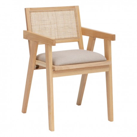 Fauteuil cannage en bois KOLIA - Naturel