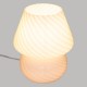 Lampe champignon en verre H18cm CARA - Blanc