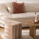 Pouf en velours BOLAN - Beige