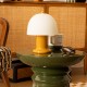 Lampe champignon en verre LED H21cm RICK - Jaune