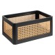 Lot de 2 cagettes en cannage FAMILY CORNER - Noir