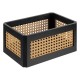 Lot de 2 cagettes en cannage FAMILY CORNER - Noir