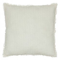 Coussin déhoussable nid d'abeille 45X45cm WIDDY - Blanc ivoire