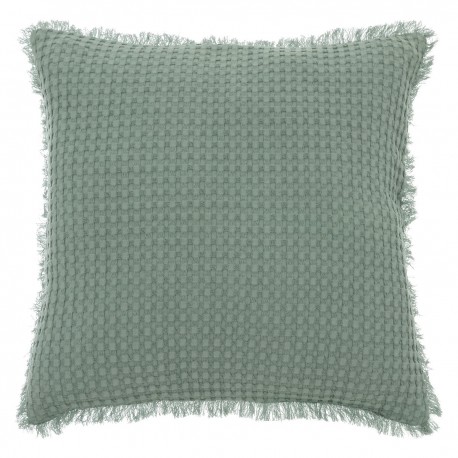 Coussin déhoussable nid d'abeille 45X45cm WIDDY - Vert céladon