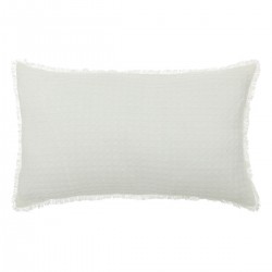 Coussin déhoussable nid d'abeille 30X50cm WIDDY - Blanc ivoire