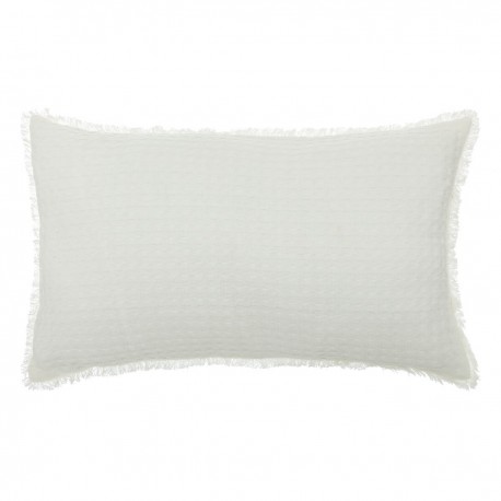 Coussin déhoussable nid d'abeille 30X50cm WIDDY - Blanc ivoire