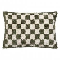 Coussin tufté damier 38X58cm ITHA - Vert kaki