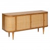 Buffet 4 portes KISCO - Bois et rotin