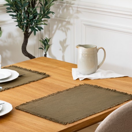 Set de table en coton 45X30cm MAHA - Kaki