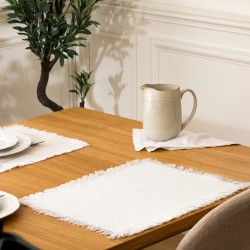 Set de table en coton 45X30cm MAHA - Blanc