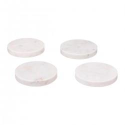 Lot de 4 dessous de verre en marbre D10cm SUBLIMA - Blanc