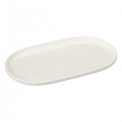 Plat oval en porcelaine 30X18cm NORA - Blanc