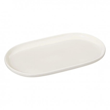 Plat oval en porcelaine 30X18cm NORA - Blanc