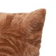 Coussin flanelle feuilles en relief 40X40cm RYO - Terracotta