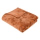 Plaid flanelle feuilles en relief 125X150cm ROY - Terracotta