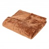 Plaid flanelle feuilles en relief 180X230cm ROY - Terracotta