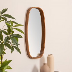 Miroir en bois d'hévéa 40X80cm JASNA - Marron