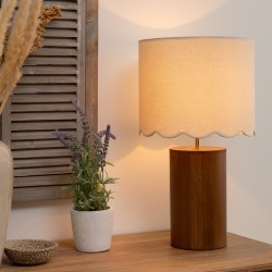 Lampe H50cm VANIA - Marron et blanc