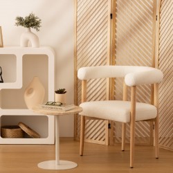 Fauteuil en bouclette ADRIA - Blanc