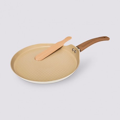 Poêle à crêpes en aluminium forgé 26cm revêtement anti-adhérent HARMONY - Beige