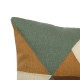 Coussin déhoussable brodé 30X50cm HARY - Marron vert