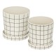 Lot de 2 pots en céramique KAYA - Blanc et noir