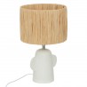 Lampe en céramique et raphia H38cm RAIA - Blanc