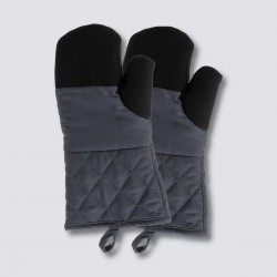 Lot de 2 gants en néoprène et textile - Gris foncé